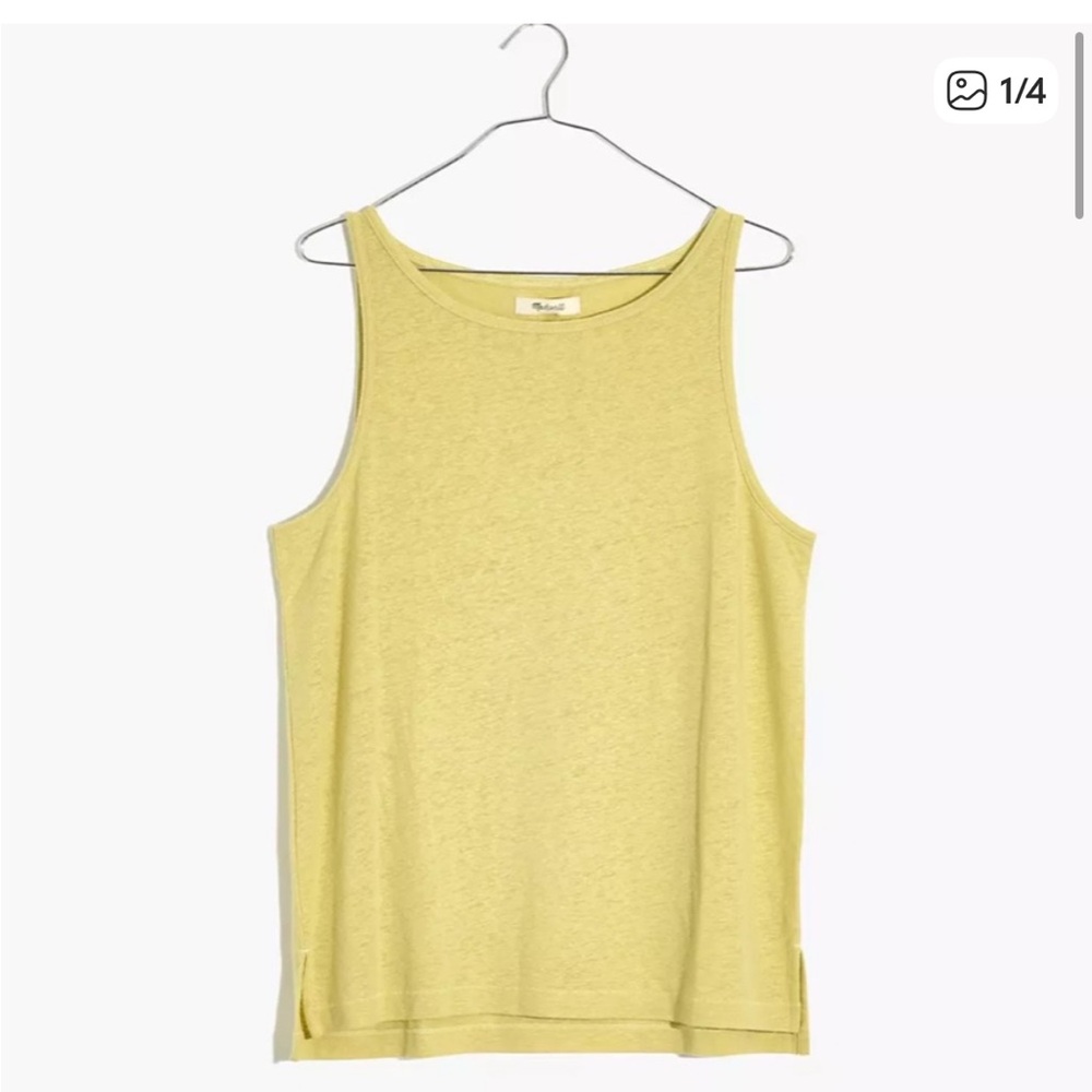 Madewell Linen Tank Top - Soft Yellow